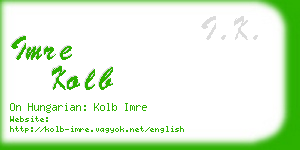 imre kolb business card